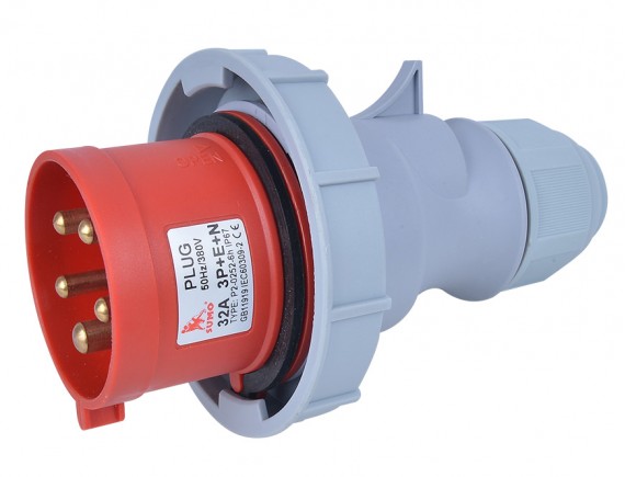 พาวเวอร์ปลั๊ก 3สาย 5ขา 32A รุ่น P2-0252-6h (ตัวผู้) SUMO